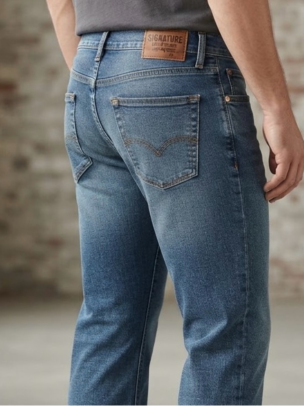 Signature Levi Strauss Men's Bootcut Medium Wash Denim Jeans 30x30